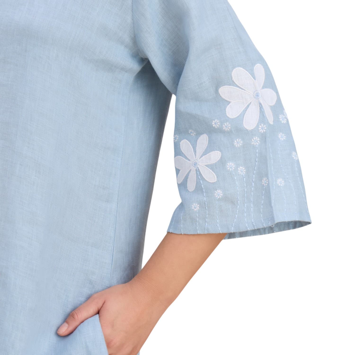 Powder Blue Daisy Appliqué Co-ord — view 7