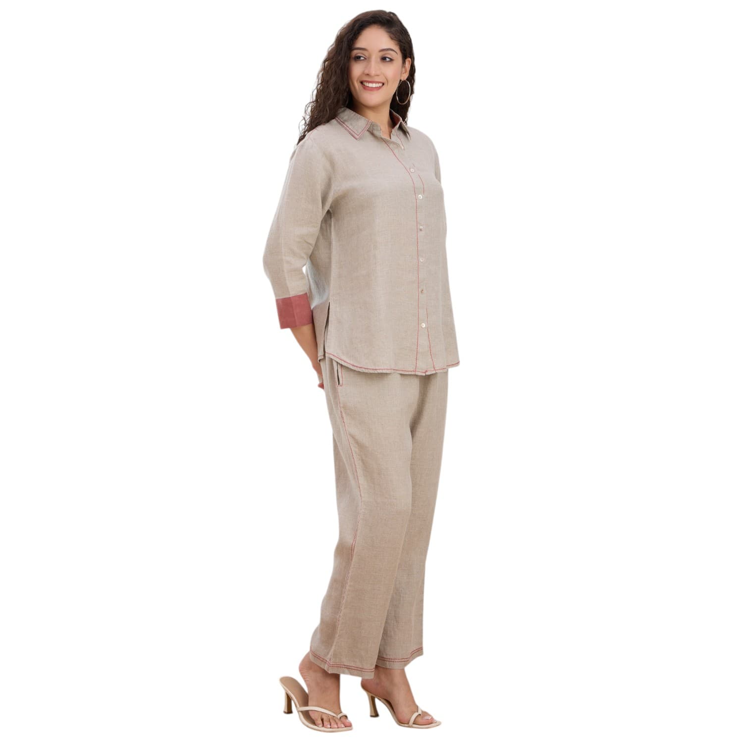 Beige with Rust Trim Co-ord — view 3