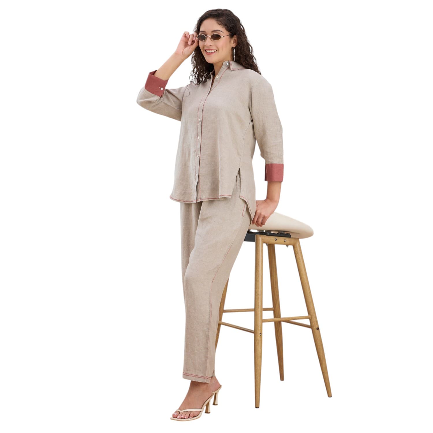 Beige with Rust Trim Co-ord — view 7