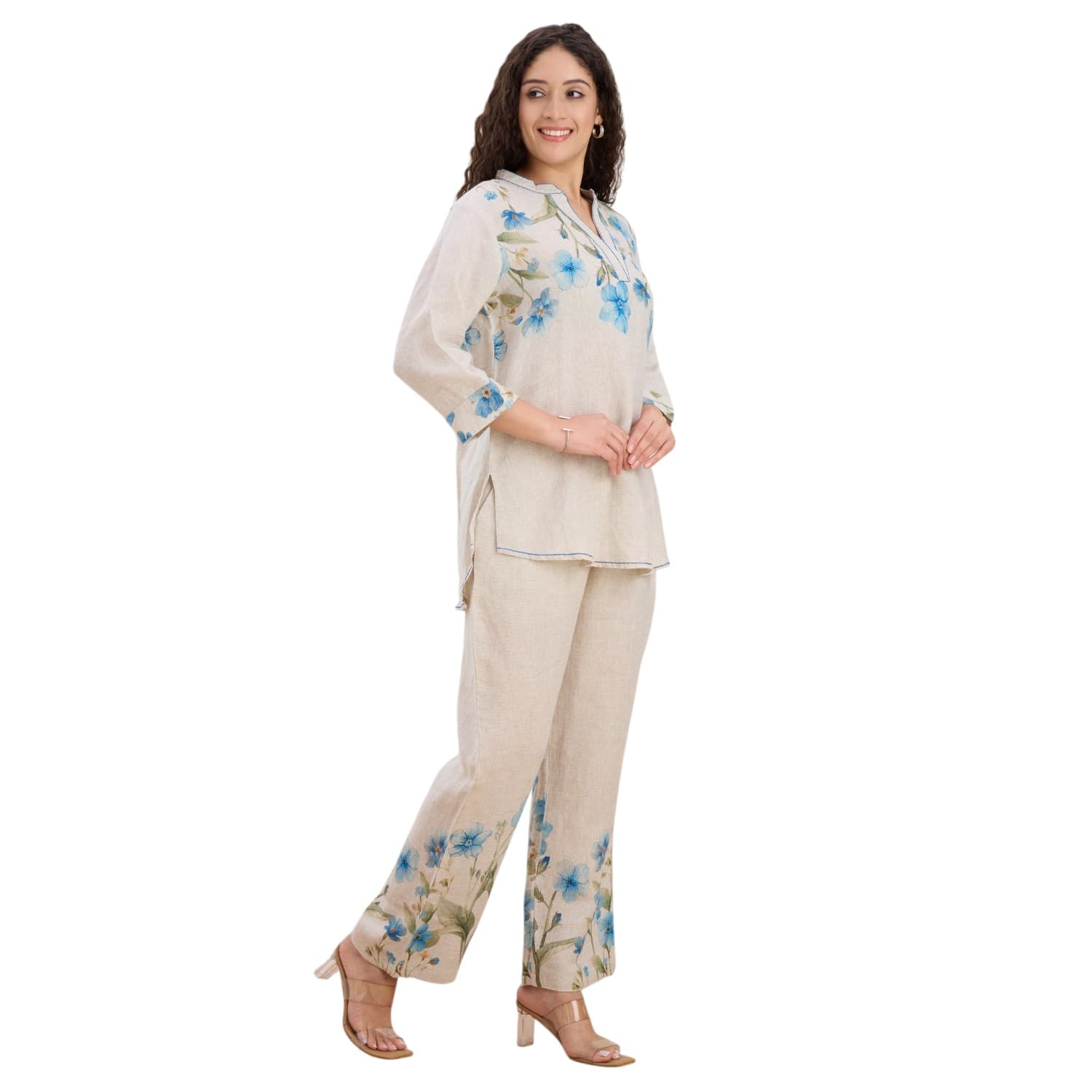 Cornflower Blue Linen Co-ord — view 3