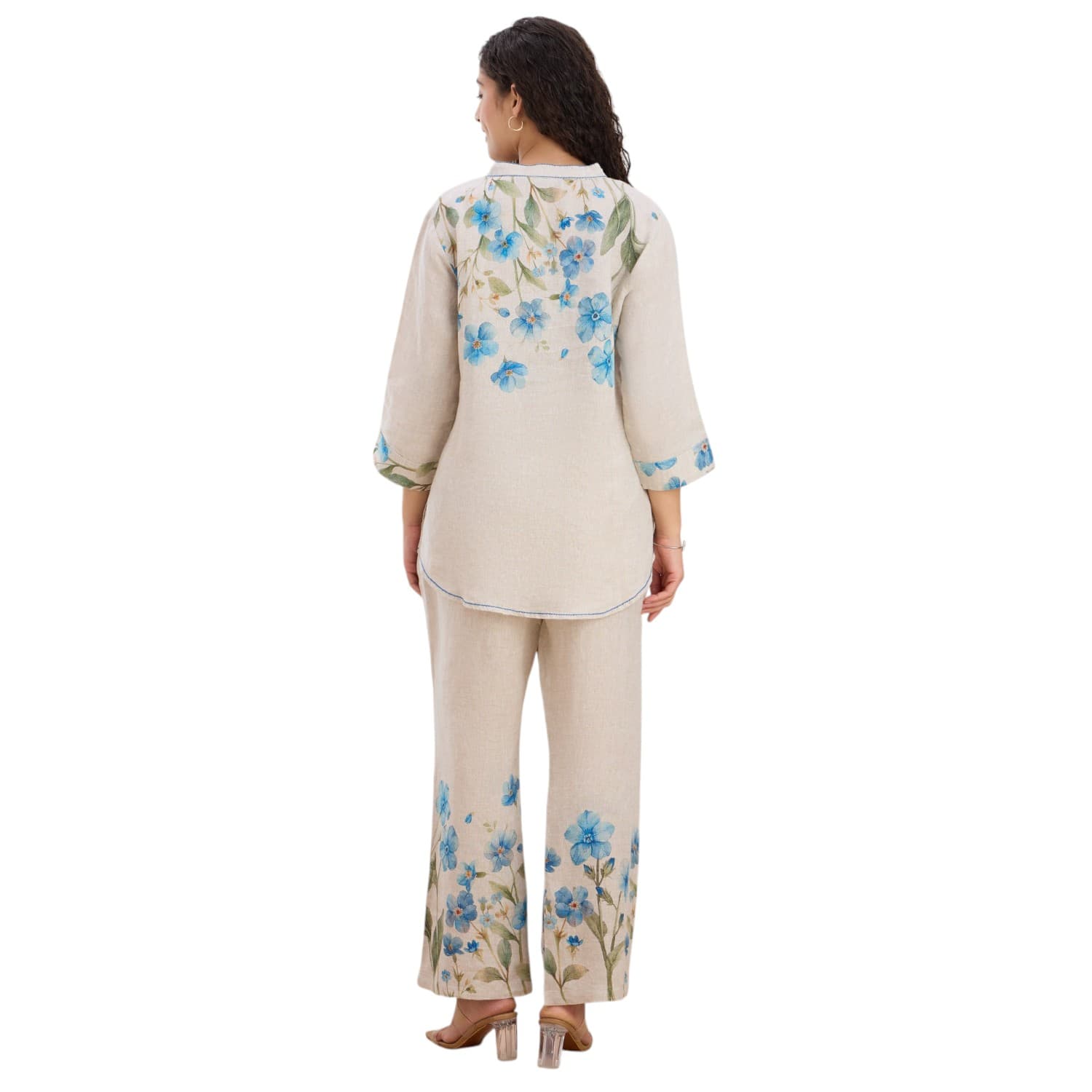 Cornflower Blue Linen Co-ord — view 4