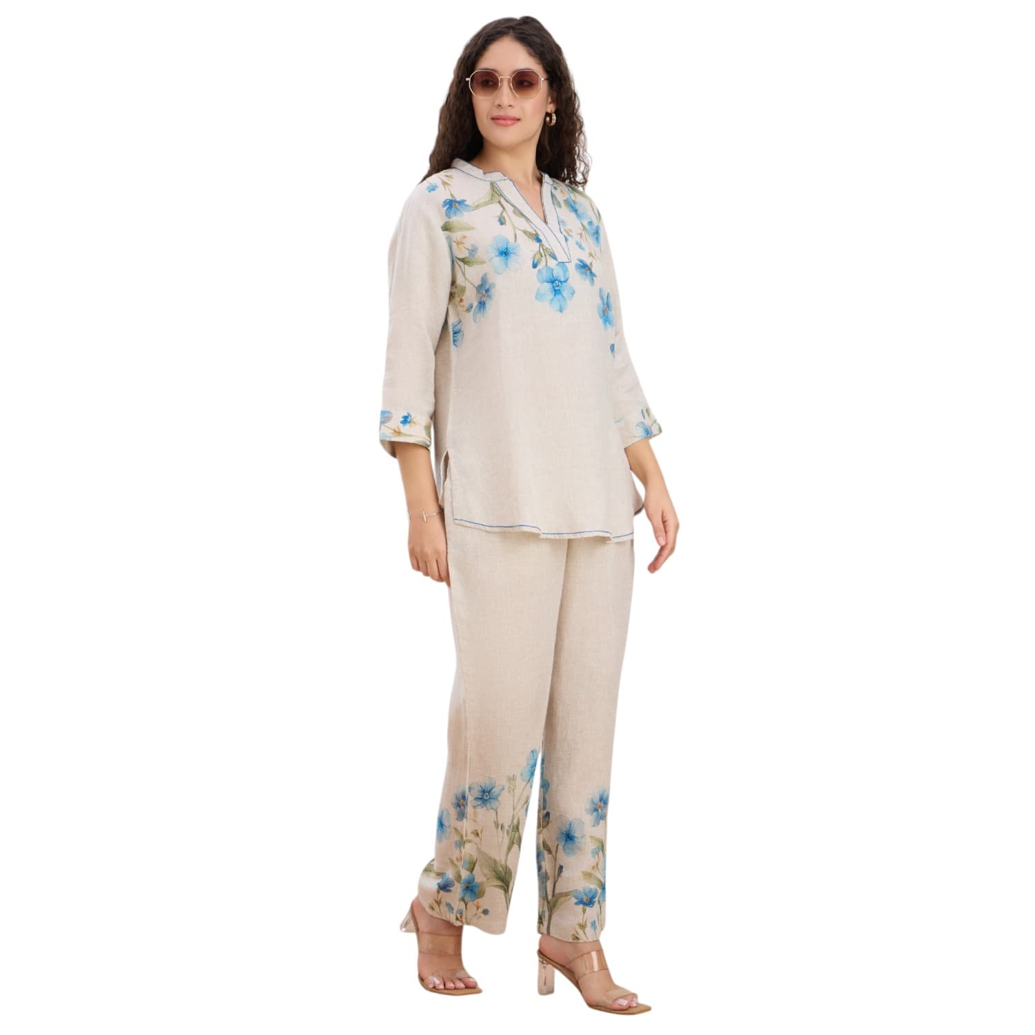 Cornflower Blue Linen Co-ord — view 6