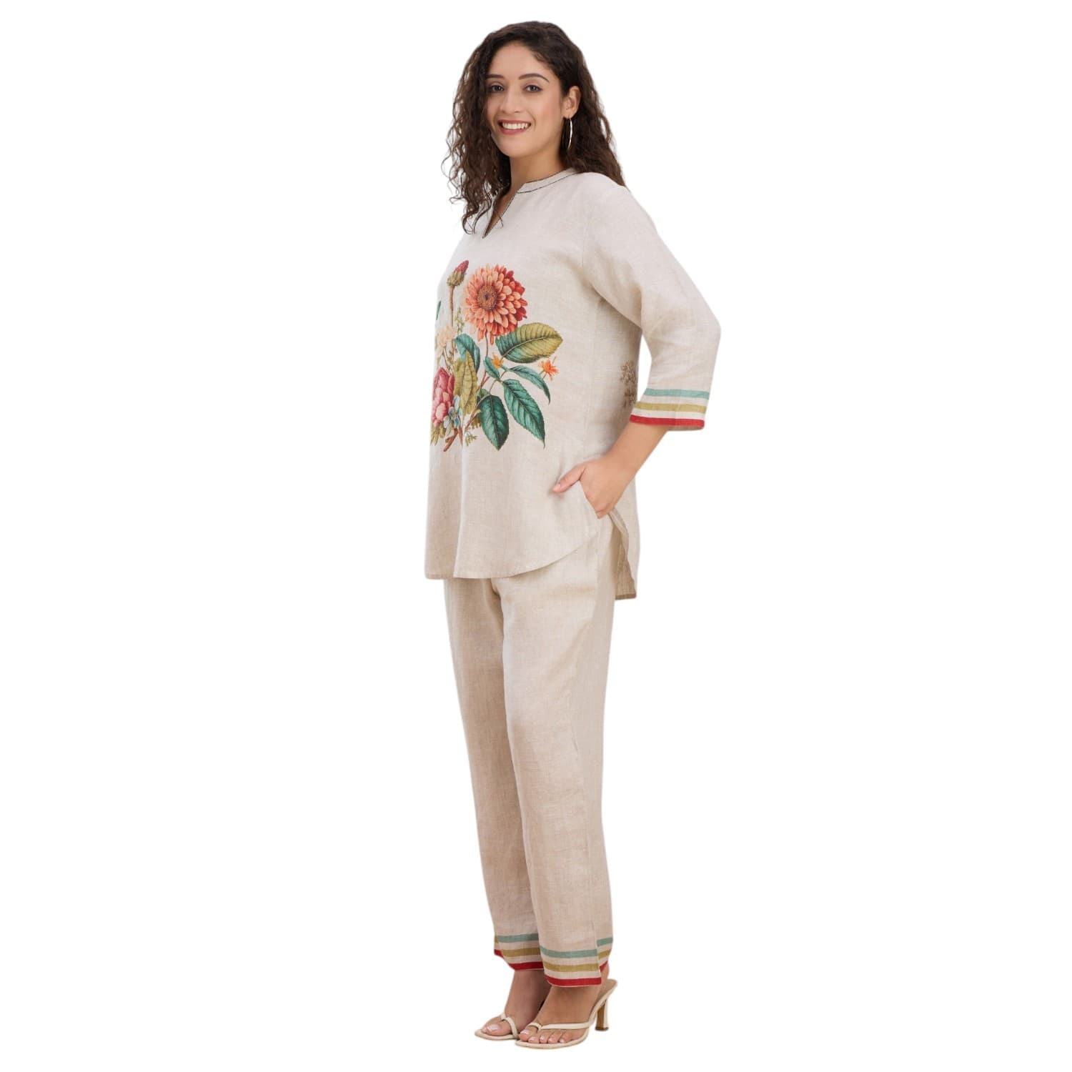 Botanical Print Linen Co-ord — view 2