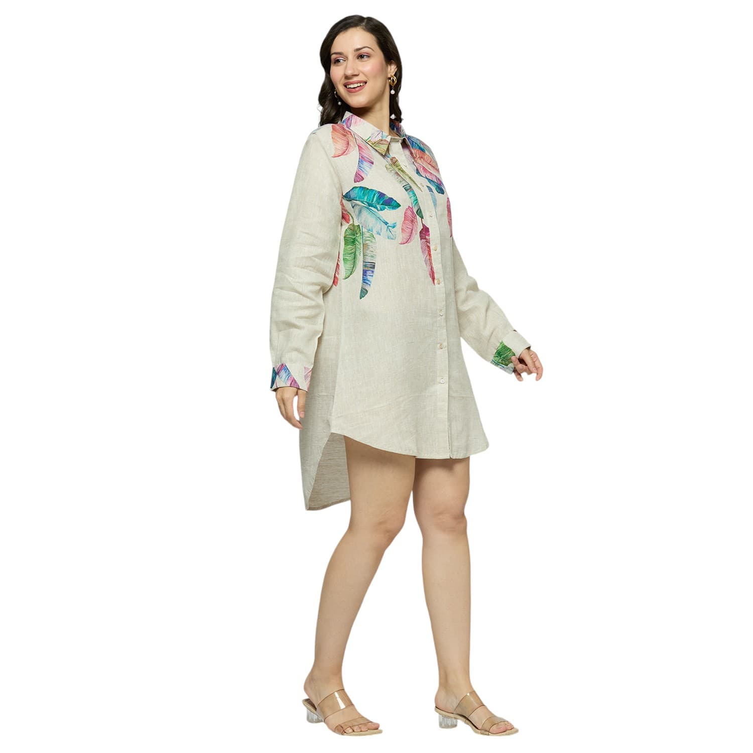 Placement Printed Natural Dress view 3