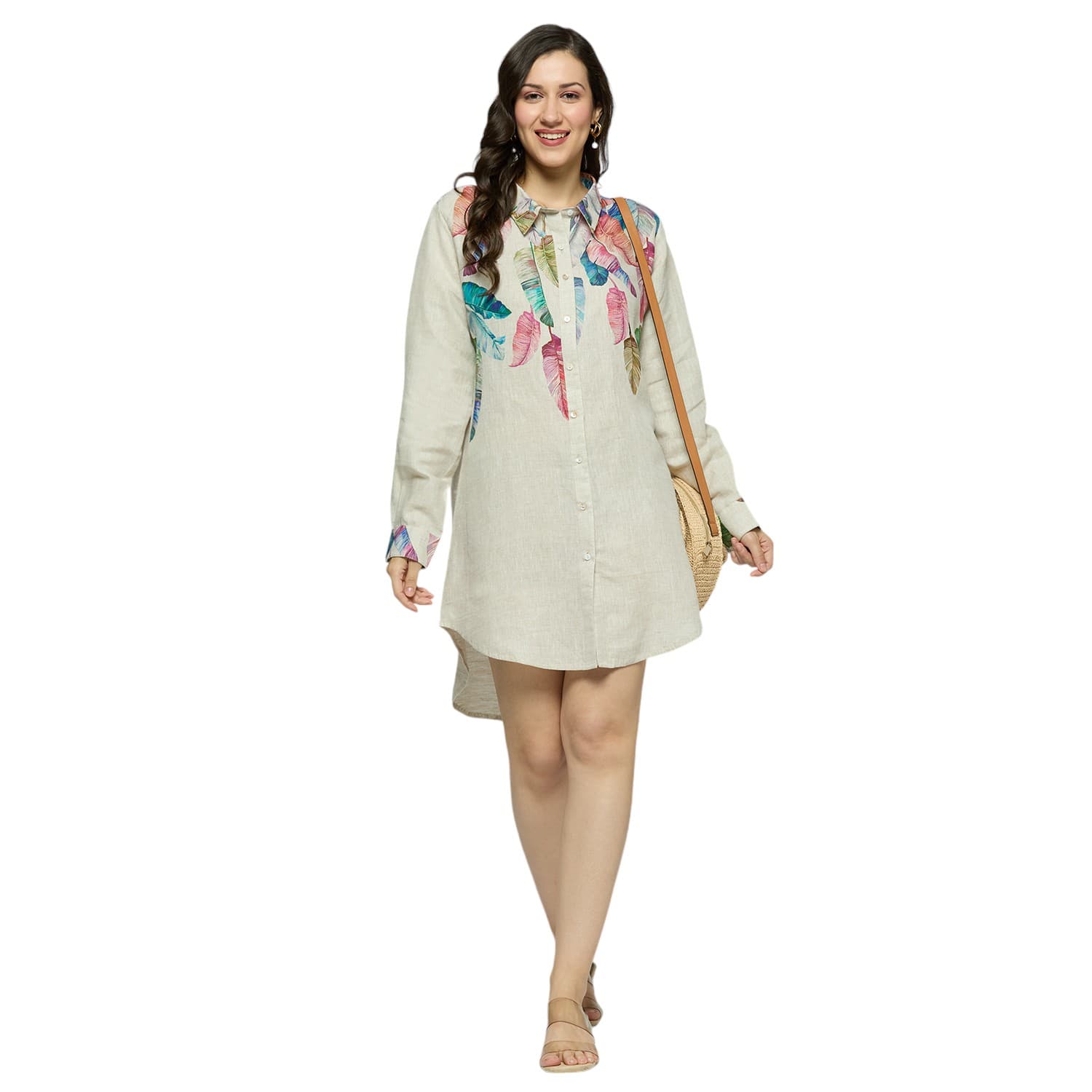 Placement Printed Natural Dress view 6