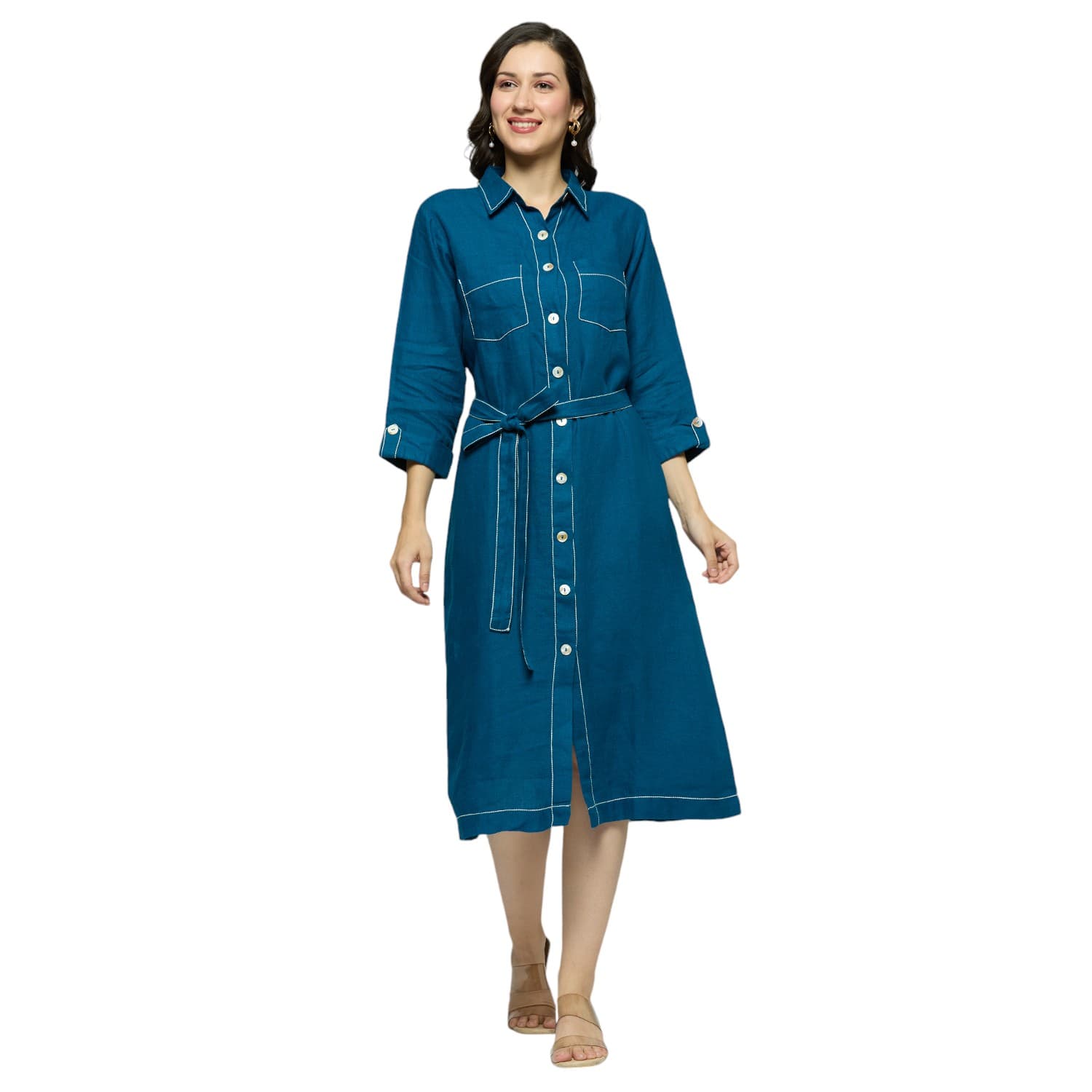 Royal Blue Double Stitched Dress