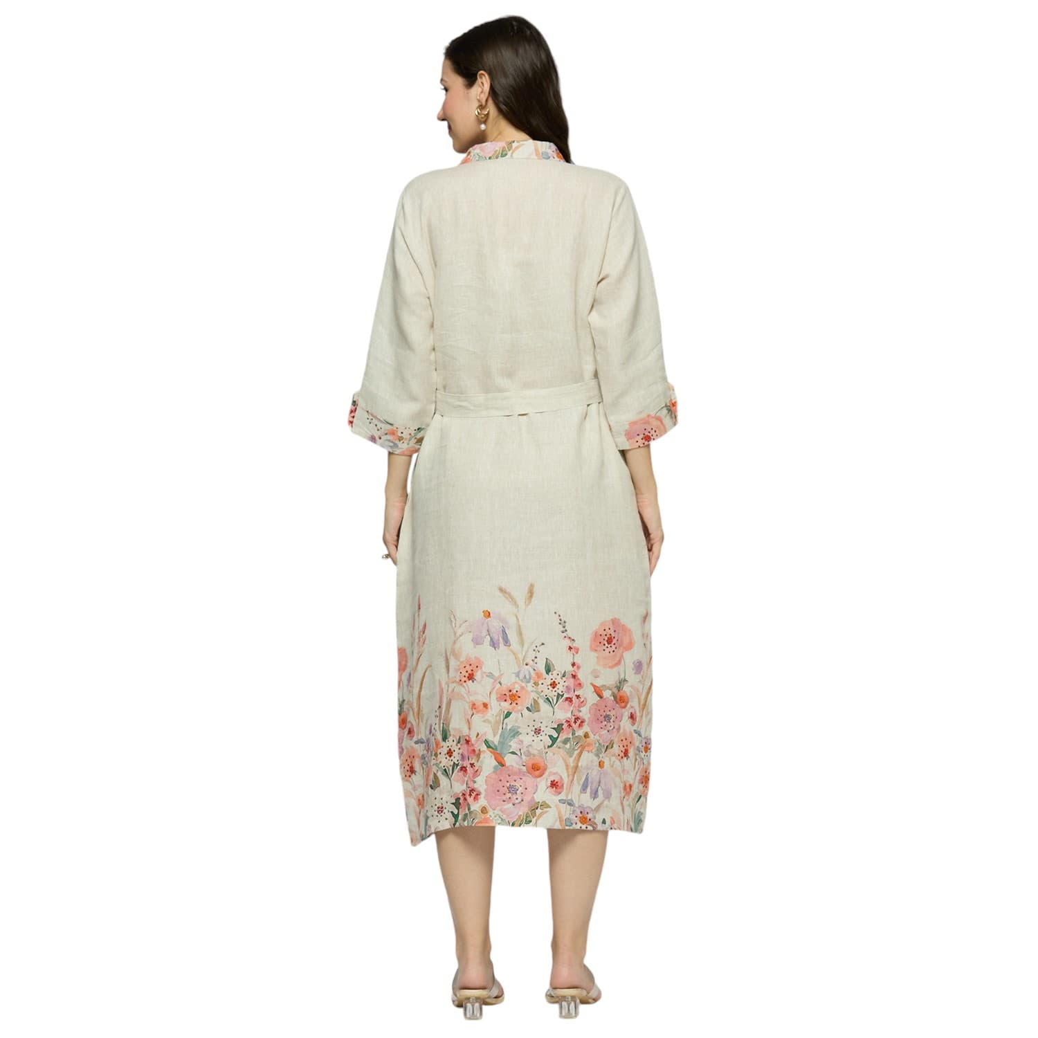 Placement Printed Long Dress Natural view 4